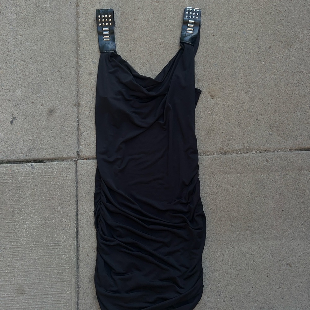 Black Dress with Studded Straps